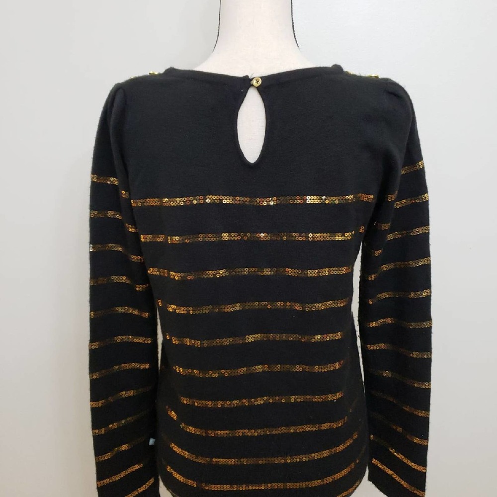 Dept Black & Gold Sequin Sweater Sz S